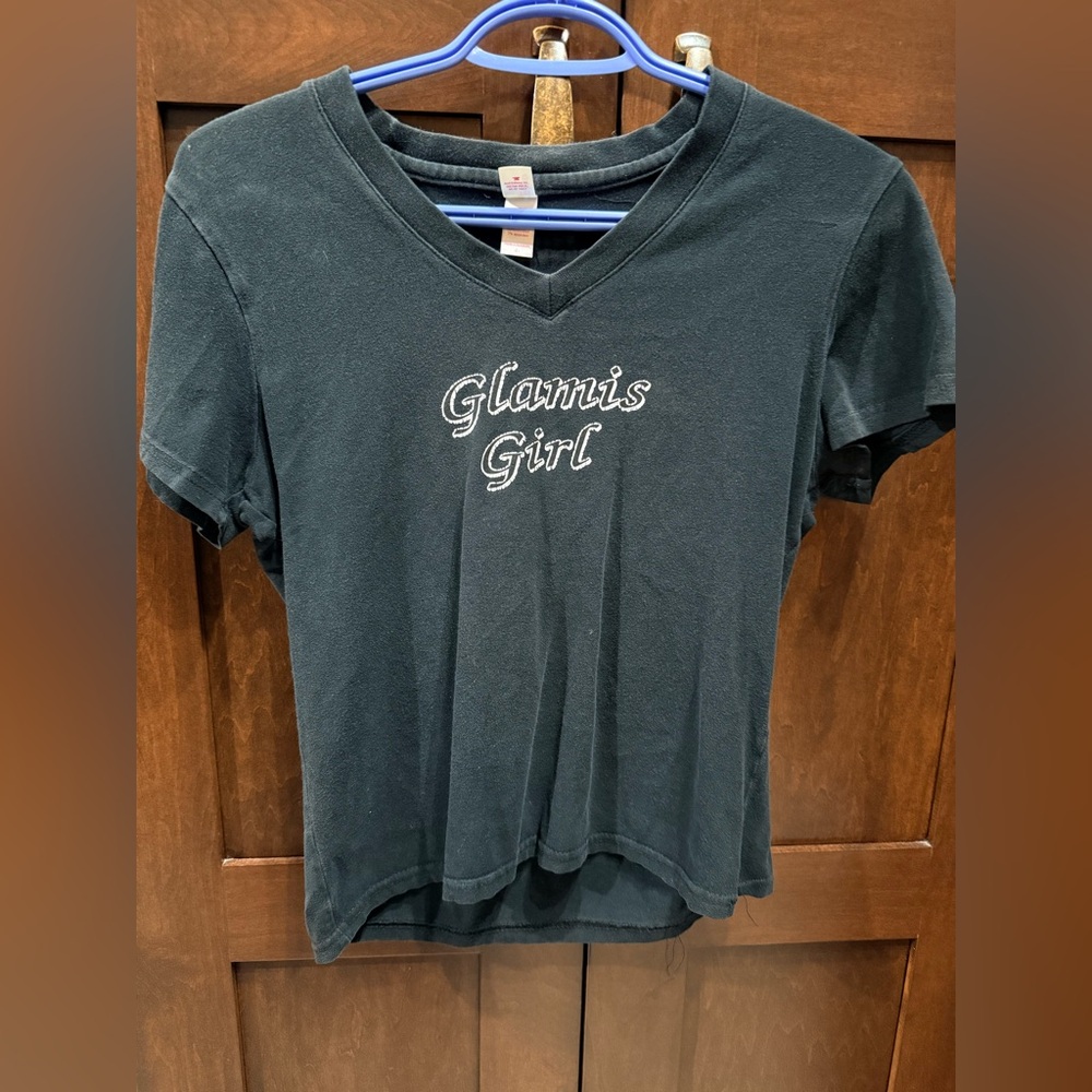 Black V-Neck Women's Top